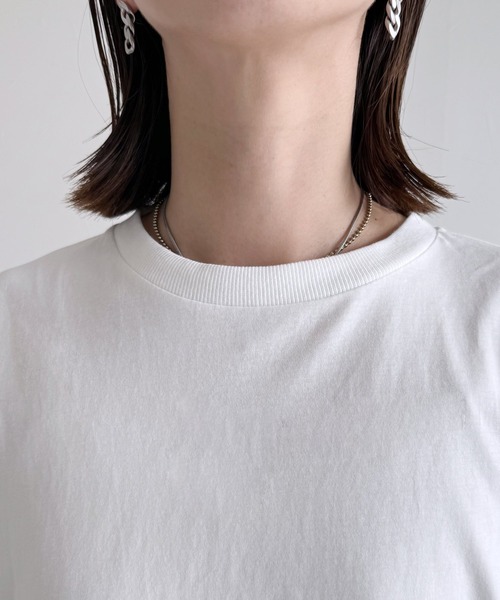 reca（レカ）の「袖裏ストライプ5分袖Ｔシャツ（Tシャツ/カットソー・レディース・ピンク/グリーン/ホワイト/チャコールグレー・FREE）」の19枚目の写真