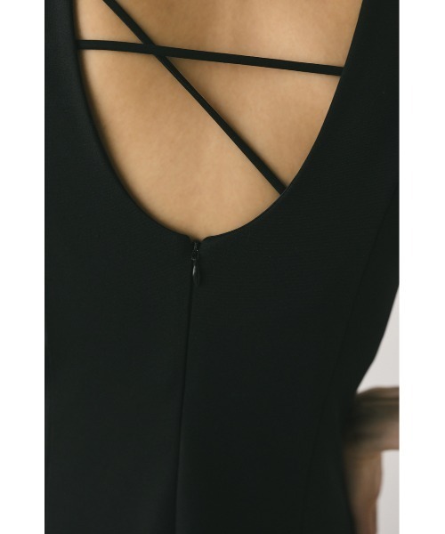 STYLEMIXER（スタイルミキサー）の「バックオープンショルダーカットワンピース（ワンピース・レディース・サックスブルー/ブラック・SMALL/MEDIUM）」の9枚目の写真