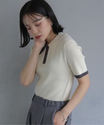 cheriella | 【cheriella】配色ポロリブニット半袖 CONTRAST POLO RIB SHORT KNIT(ニット/セーター)