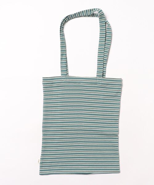 anap mimpi(アナップミンピ)の「ワッフル ボーダー トートバッグ(トートバッグ・レディース・ブラウン/ブルーグリーン・FREE)」の3枚目の写真