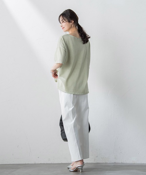 LAUTREAMONT（ロートレアモン）の「MENNON半袖プルオーバー（ニット/セーター・レディース・オフホワイト/ブラック/カーキ・9号）」の11枚目の写真