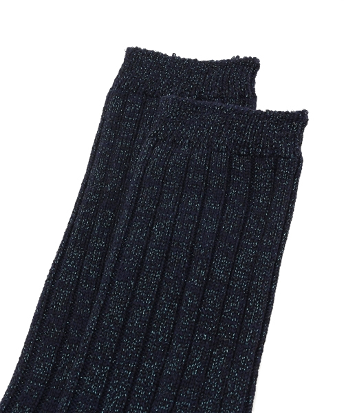 SLY(スライ)の「LAME RIB SOCKS(ソックス/靴下・レディース・ブラウン/グレー/ネイビー・FREE)」の7枚目の写真