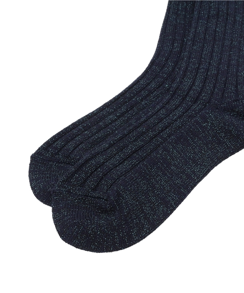 SLY(スライ)の「LAME RIB SOCKS(ソックス/靴下・レディース・ブラウン/グレー/ネイビー・FREE)」の4枚目の写真