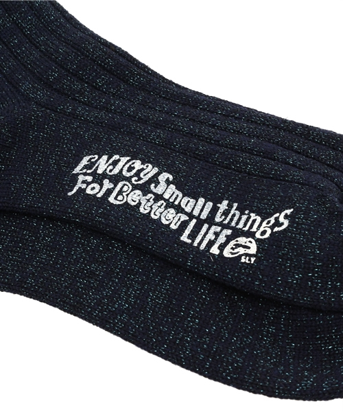 SLY(スライ)の「LAME RIB SOCKS(ソックス/靴下・レディース・ブラウン/グレー/ネイビー・FREE)」の5枚目の写真