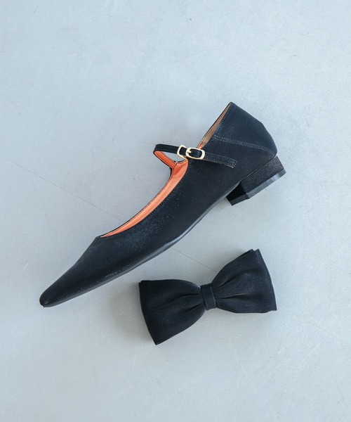 EVOL（イーボル）の「【EVOL】取り外し可リボン2cmヒールポインテッドパンプス IX5467（パンプス・レディース・シルバー/ゴールド/ブラック系その他/ブラック・24.5cm/23.5cm/22.5cm/22.0cm/24.0cm/23.0cm/25.0cm）」の2枚目の写真