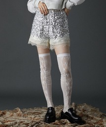 PRANK PROJECT | 【24AUTUMN PRE ORDER】スパンコールレースショートパンツ / Spangle Lace Short Pants(その他パンツ)