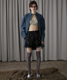 PRANK PROJECT | 【24AUTUMN PRE ORDER】スパンコールレースショートパンツ / Spangle Lace Short Pants(その他パンツ)