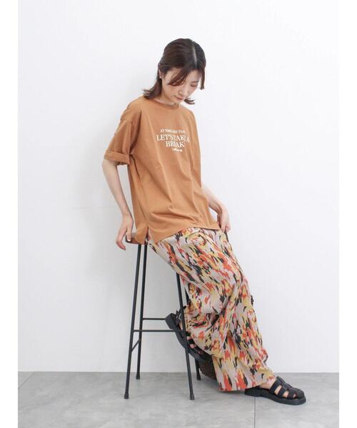 Samansa Mos2 blue(サマンサモスモスブルー)の「楊柳プリントワイドパンツ(その他パンツ・レディース・ブラック/ネイビー/ベージュ・F)」の20枚目の写真