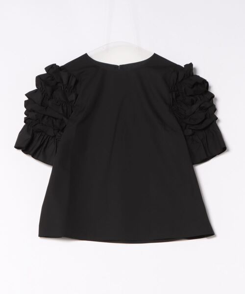 UNIVERVAL MUSE（ユニバーバル ミューズ）の「フリルスリーブブラウス　シャツ・ブラウス（シャツ/ブラウス・レディース・ブラック/オフホワイト・2）」の12枚目の写真