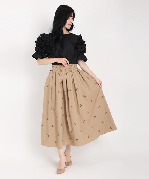 UNIVERVAL MUSE（ユニバーバル ミューズ）の「フリルスリーブブラウス　シャツ・ブラウス（シャツ/ブラウス・レディース・ブラック/オフホワイト・2）」の11枚目の写真