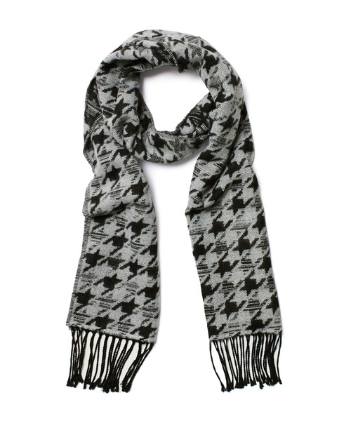 TORNADO MART(トルネードマート)の「TORNADO MART∴ハウンドトゥースJQストール(ストール/ショール・メンズ・ブラック/ホワイト・F)」の2枚目の写真