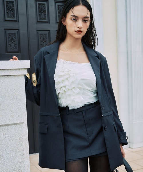 EIMY ISTOIRE(エイミーイストワール)の「two way over jacket(テーラードジャケット・レディース・ブラウン/ベージュ/ブラック/グレー・F)」の3枚目の写真