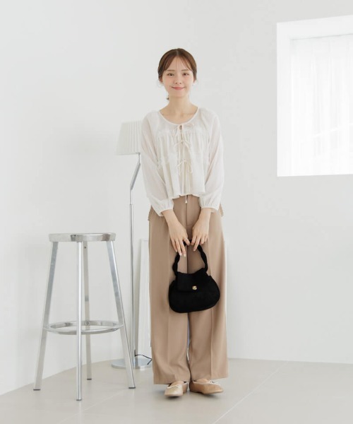 flower（フラワー）の「スウィートチュールブラウス（シャツ/ブラウス・レディース・ピンク/アイボリー・FREE）」の7枚目の写真