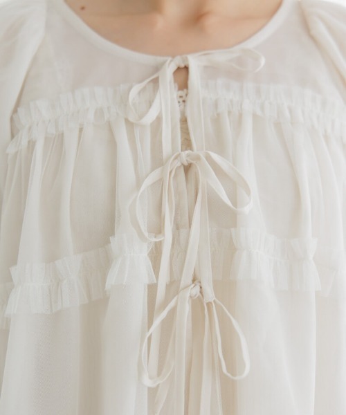 flower（フラワー）の「スウィートチュールブラウス（シャツ/ブラウス・レディース・ピンク/アイボリー・FREE）」の10枚目の写真