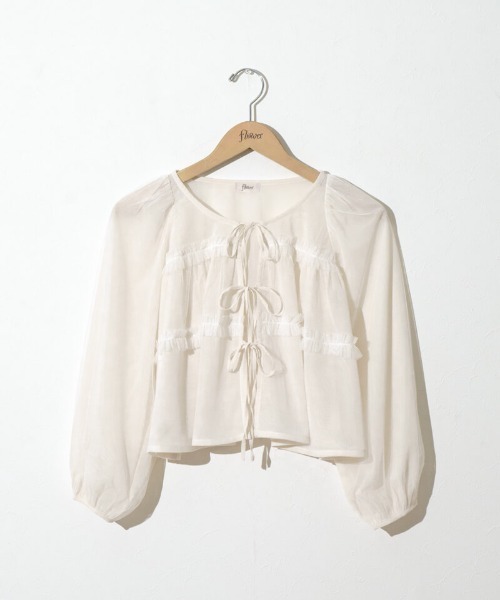 flower（フラワー）の「スウィートチュールブラウス（シャツ/ブラウス・レディース・ピンク/アイボリー・FREE）」の14枚目の写真