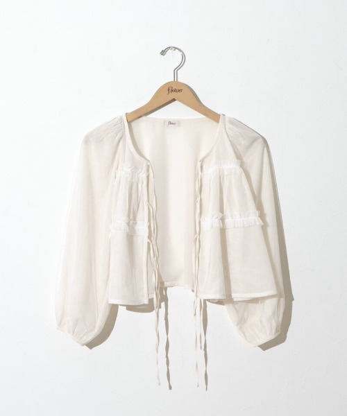 flower（フラワー）の「スウィートチュールブラウス（シャツ/ブラウス・レディース・ピンク/アイボリー・FREE）」の16枚目の写真