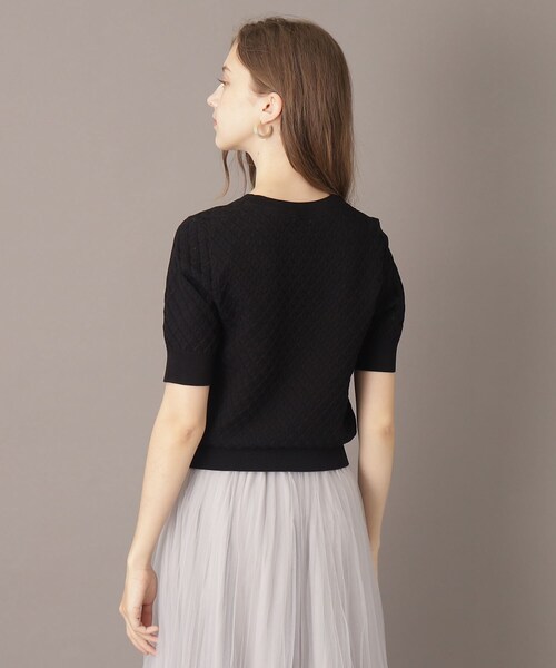 DRESSTERIOR（ドレステリア）の「【洗える/4色展開】レース編みハーフスリーブニット（ニット/セーター・レディース・オフホワイト/ブラック/レッド系1/グリーン・34/36/38）」の17枚目の写真