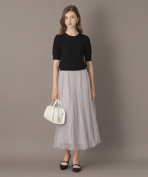 DRESSTERIOR（ドレステリア）の「【洗える/4色展開】レース編みハーフスリーブニット（ニット/セーター・レディース・オフホワイト/ブラック/レッド系1/グリーン・34/36/38）」の19枚目の写真