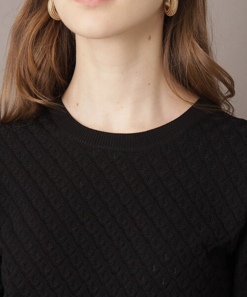 DRESSTERIOR（ドレステリア）の「【洗える/4色展開】レース編みハーフスリーブニット（ニット/セーター・レディース・オフホワイト/ブラック/レッド系1/グリーン・34/36/38）」の20枚目の写真