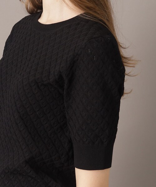 DRESSTERIOR（ドレステリア）の「【洗える/4色展開】レース編みハーフスリーブニット（ニット/セーター・レディース・オフホワイト/ブラック/レッド系1/グリーン・34/36/38）」の21枚目の写真