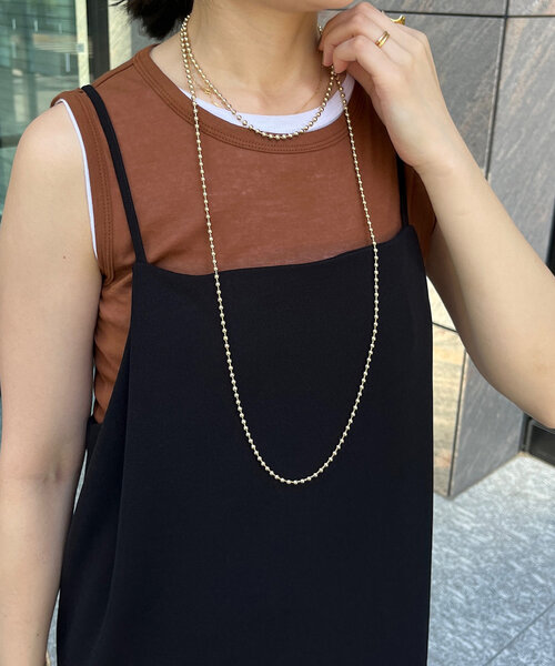 DouDou(ドゥドゥ)の「4ミリボールチェーンロングネックレス(ネックレス・レディース・シルバー/ゴールド・FREE)」の16枚目の写真