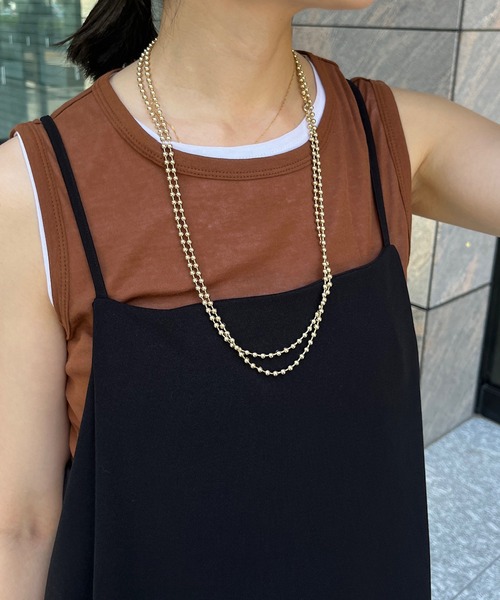 DouDou(ドゥドゥ)の「4ミリボールチェーンロングネックレス(ネックレス・レディース・シルバー/ゴールド・FREE)」の1枚目の写真