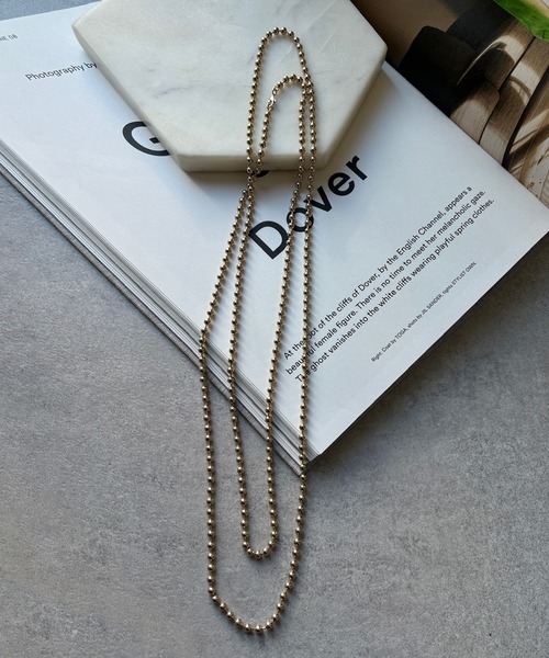 DouDou(ドゥドゥ)の「4ミリボールチェーンロングネックレス(ネックレス・レディース・シルバー/ゴールド・FREE)」の9枚目の写真