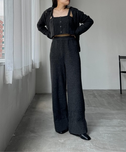 WILLFULLY（ウィルフリー）の「sheer crochet collar knit piping bustier set（ニット/セーター・レディース・チャコールグレー/ナチュラル/ミックスグレー・FREE）」の17枚目の写真