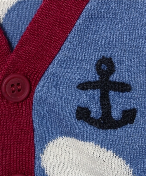 RUGGEDWORKS（ラゲッドワークス）の「ドットVネックニットカーディガン(80～140㎝)（ニット/セーター・キッズ・ネイビー/ブルー・100cm/90cm/140cm/110cm/120cm/130cm/80ｃｍ）」の5枚目の写真