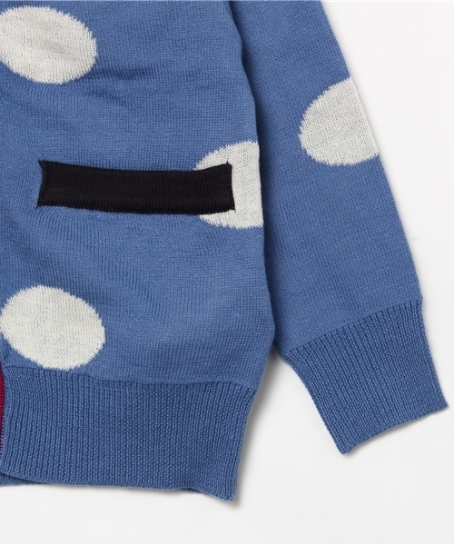 RUGGEDWORKS（ラゲッドワークス）の「ドットVネックニットカーディガン(80～140㎝)（ニット/セーター・キッズ・ネイビー/ブルー・100cm/90cm/140cm/110cm/120cm/130cm/80ｃｍ）」の6枚目の写真