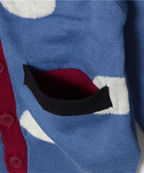 RUGGEDWORKS（ラゲッドワークス）の「ドットVネックニットカーディガン(80～140㎝)（ニット/セーター・キッズ・ネイビー/ブルー・100cm/90cm/140cm/110cm/120cm/130cm/80ｃｍ）」の7枚目の写真
