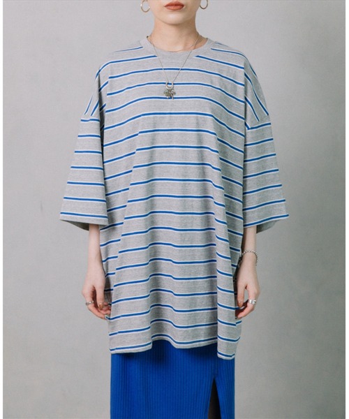 SUWDEE(スーディー)の「border loose tee(Tシャツ/カットソー・レディース・グレー/グリーン・FREE)」の14枚目の写真