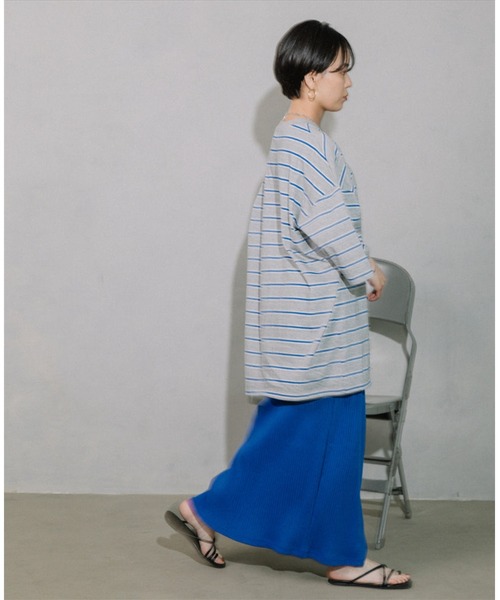 SUWDEE(スーディー)の「border loose tee(Tシャツ/カットソー・レディース・グレー/グリーン・FREE)」の12枚目の写真