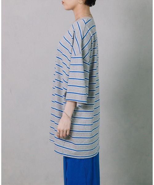 SUWDEE(スーディー)の「border loose tee(Tシャツ/カットソー・レディース・グレー/グリーン・FREE)」の4枚目の写真