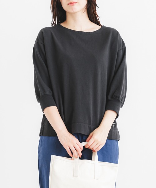 quadro(クオドロ)の「スーパーインレイ7分袖ボートネックプルオーバー(Tシャツ/カットソー・レディース・スミクロ/ブロンズ/グレー/グレー系/グリーン/ダークブルー・FREE)」の9枚目の写真