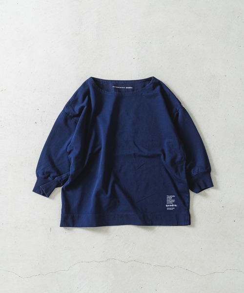 quadro(クオドロ)の「スーパーインレイ7分袖ボートネックプルオーバー(Tシャツ/カットソー・レディース・スミクロ/ブロンズ/グレー/グレー系/グリーン/ダークブルー・FREE)」の11枚目の写真