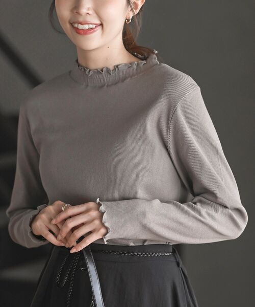 襟シャーリングメローカットソー（Tシャツ/カットソー）｜rps（アール