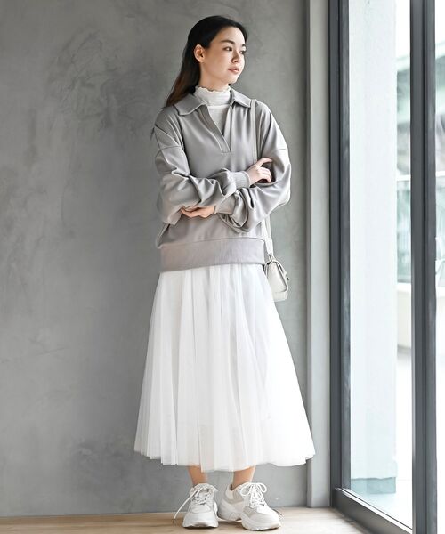 rps（アールピーエス）の「襟シャーリングメローカットソー（Tシャツ/カットソー・レディース・モカ/ブラック/その他/オフホワイト/グレー/グレイッシュベージュ・フリー）」の20枚目の写真