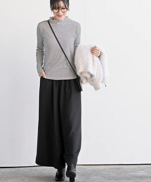 rps（アールピーエス）の「襟シャーリングメローカットソー（Tシャツ/カットソー・レディース・モカ/ブラック/その他/オフホワイト/グレー・フリー）」の10枚目の写真