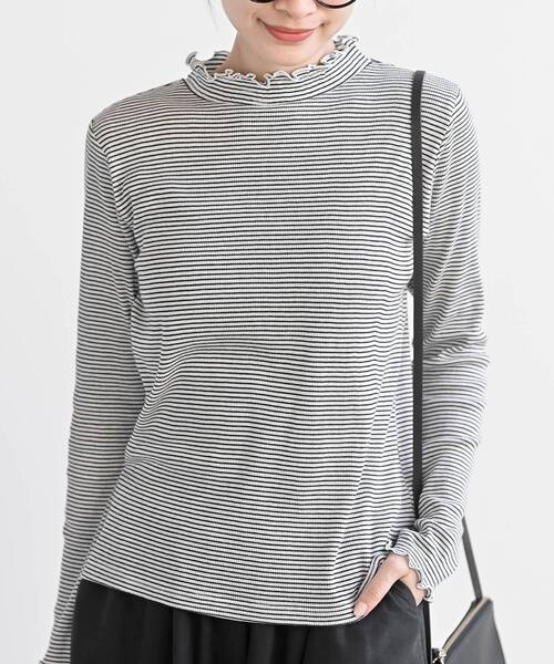 rps（アールピーエス）の「襟シャーリングメローカットソー（Tシャツ/カットソー・レディース・モカ/ブラック/その他/オフホワイト/グレー・フリー）」の11枚目の写真