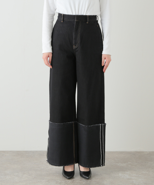 LIVINGTONE(リヴィントーン)の「LIVINGTONE DOLK TURN UP LONG LT-DOLK-07:デニムパンツ(デニムパンツ・レディース・ブラック・36/38)」の7枚目の写真