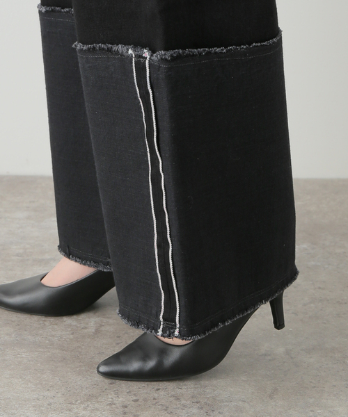 LIVINGTONE(リヴィントーン)の「LIVINGTONE DOLK TURN UP LONG LT-DOLK-07:デニムパンツ(デニムパンツ・レディース・ブラック・36/38)」の15枚目の写真