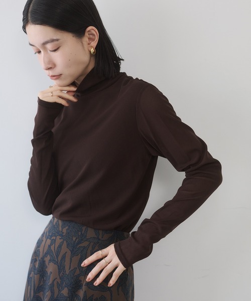 hunch（ハンチ）の「パワーネット タートルシアートップス（Tシャツ/カットソー・レディース・ブラック/グレー/ホワイト/ペールイエロー/レッド/ダークブラウン/チャコールグレー/バーガンディー/ピンク/ロイヤルブルー・FREE）」の6枚目の写真