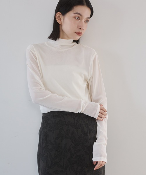 hunch（ハンチ）の「パワーネット タートルシアートップス（Tシャツ/カットソー・レディース・ブラック/グレー/ホワイト/ペールイエロー/レッド/ダークブラウン/チャコールグレー/バーガンディー/ピンク/ロイヤルブルー・FREE）」の2枚目の写真