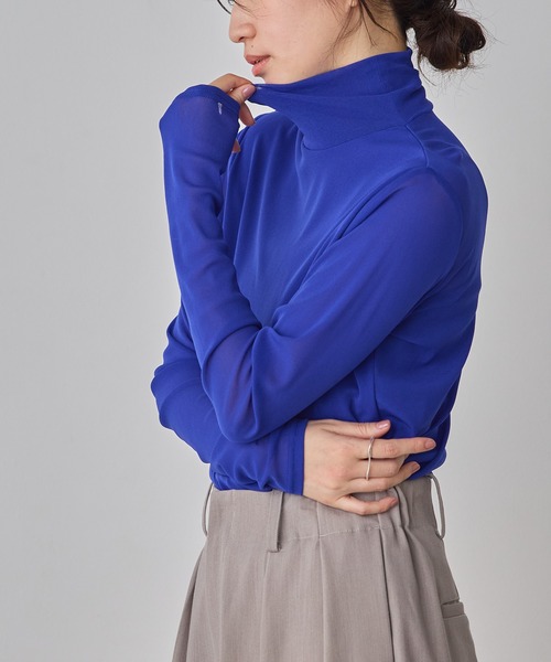 hunch（ハンチ）の「パワーネット タートルシアートップス（Tシャツ/カットソー・レディース・ブラック/グレー/ホワイト/ペールイエロー/レッド/ダークブラウン/チャコールグレー/バーガンディー/ピンク/ロイヤルブルー・FREE）」の7枚目の写真