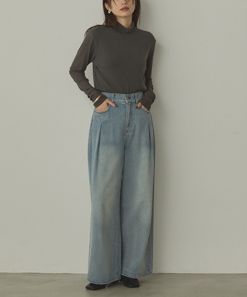 hunch（ハンチ）の「パワーネット タートルシアートップス（Tシャツ/カットソー・レディース・ブラック/グレー/ホワイト/ペールイエロー/レッド/ダークブラウン/チャコールグレー/バーガンディー/ピンク/ロイヤルブルー・FREE）」の14枚目の写真