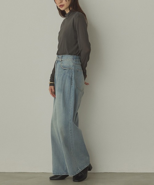 hunch（ハンチ）の「パワーネット タートルシアートップス（Tシャツ/カットソー・レディース・ブラック/グレー/ホワイト/ペールイエロー/レッド/ダークブラウン/チャコールグレー/バーガンディー/ピンク/ロイヤルブルー・FREE）」の15枚目の写真