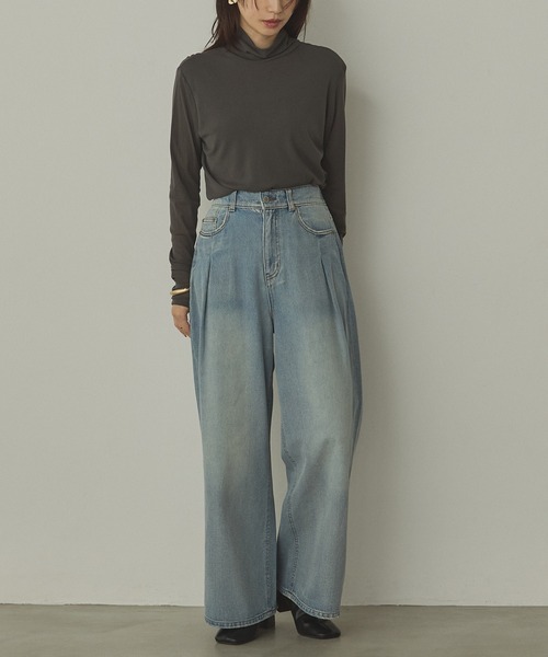 hunch（ハンチ）の「パワーネット タートルシアートップス（Tシャツ/カットソー・レディース・ブラック/グレー/ホワイト/ペールイエロー/レッド/ダークブラウン/チャコールグレー/バーガンディー/ピンク/ロイヤルブルー・FREE）」の16枚目の写真