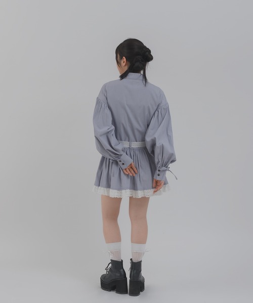 Calon mie(カロンミー)の「【Calon mie】レースベルトストライプシャツチュニック/WEB/EC限定商品(シャツ/ブラウス・レディース・ライトブルー/アイボリー・FREE)」の21枚目の写真