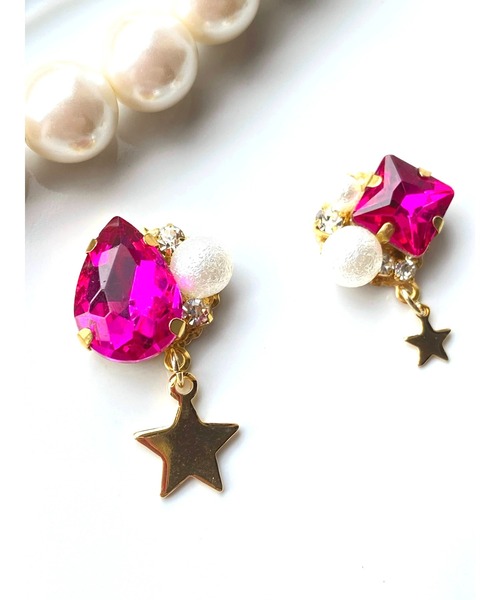 VIBGYOR（ヴィブジョー）の「【MUURABBTI】星のキラキラビジューピアス(MA)（ピアス（両耳用）・レディース・バイオレット/その他1/アクア/その他/エメラルド/その他2・FREE）」の8枚目の写真